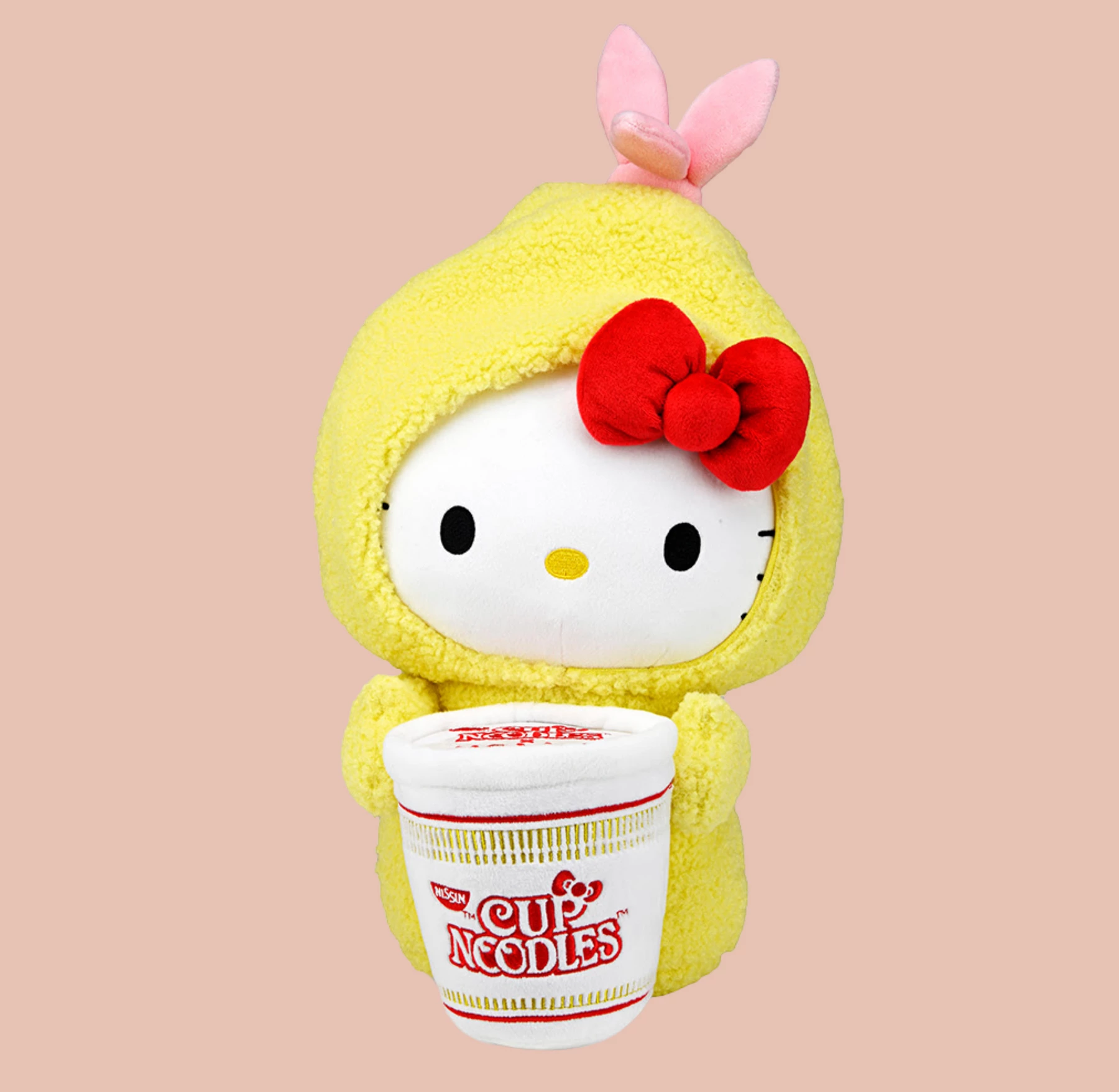 Kidrobot Nissin Cup Noodles X Hello Kitty (Shrimp Tempura Cup) 16in Interactive Plush