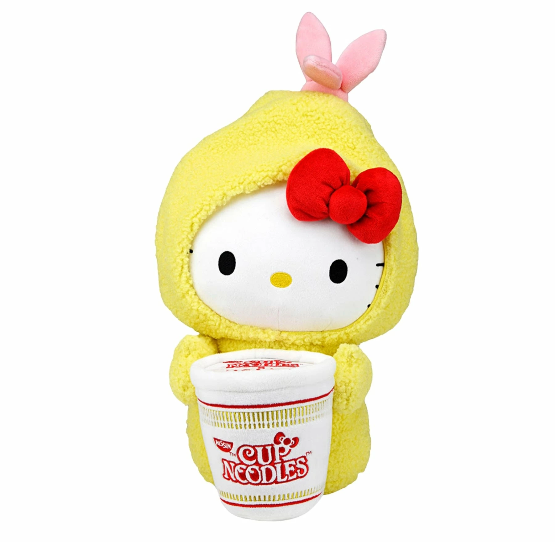 Kidrobot Nissin Cup Noodles X Hello Kitty (Shrimp Tempura Cup) 16in Interactive Plush - Image 9
