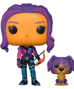 TOY RESCUE: Hawkeye Funko Pop! Kate Bishop (with Lucky The Pizza Dog) (Neon Black Light) #1212 (Non-Mint)