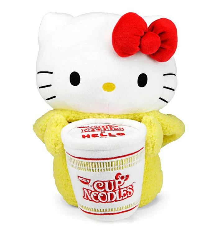 Kidrobot Nissin Cup Noodles X Hello Kitty (Shrimp Tempura Cup) 16in Interactive Plush - Image 2