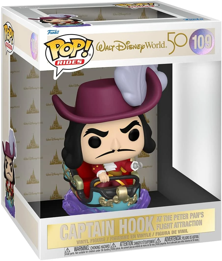 Walt Disney World 50th Funko Pop! Rides Captain Hook (on Peter Pan's Flight Attraction) #109 - Image 4