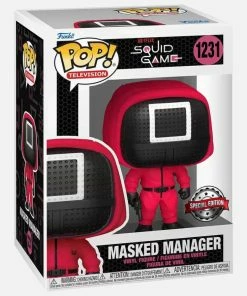 TOY RESCUE: Squid Game Funko Pop! Red Manager (Square) #1231 (Non-Mint)