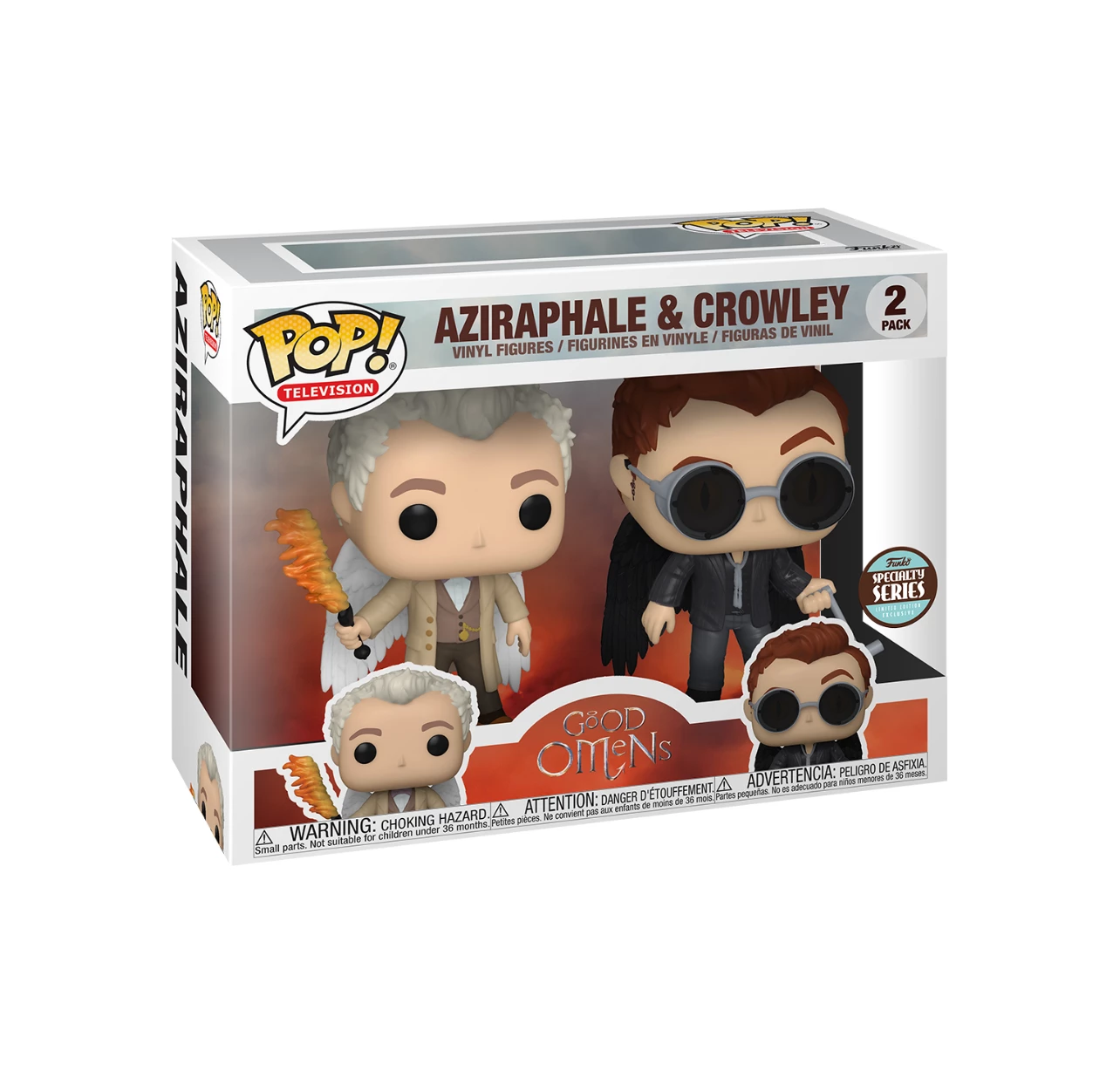 Good Omens Funko Pop! Aziraphale & Crowley With Wings (2-pack) - Image 2