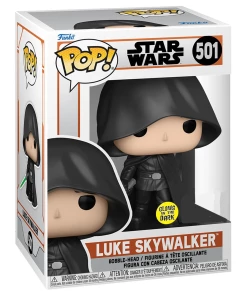 TOY RESCUE: Star Wars: The Mandalorian Funko Pop! Luke Skywalker (Hooded) (GITD) #501 (Non-Mint)