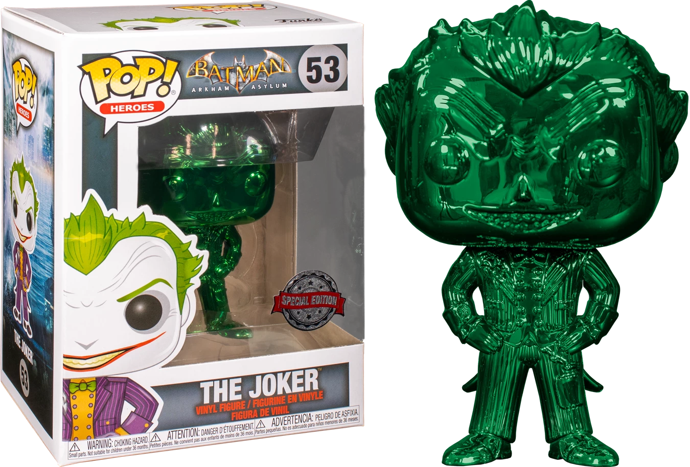 Batman: Arkham Asylum Funko Pop! The Joker (Green Chrome) #53 - Image 3