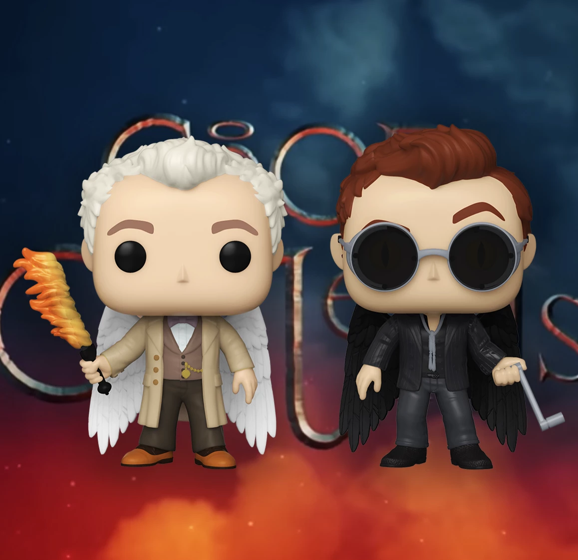 Good Omens Funko Pop! Aziraphale & Crowley With Wings (2-pack)
